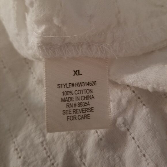 No Comment Top Women's XL White Front Tie Boho Off Shoulder - Picture 9 of 9